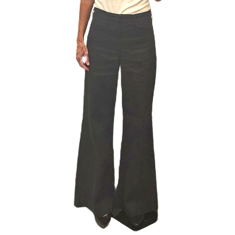 BANANA REPUBLIC Wideleg High-Waisted Black Linen/Cotton  Jeans